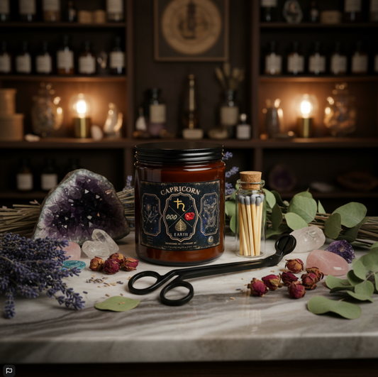 Capricorn Zodiac Candle Gift Set with Matches & Wick Trimmer