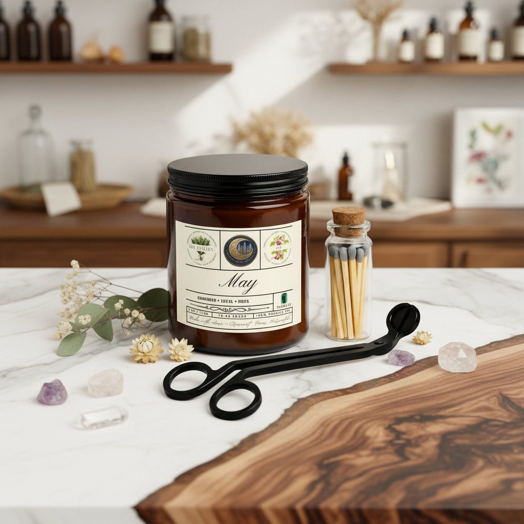May Birth Month Gift Set with Matches & Wick Trimmer