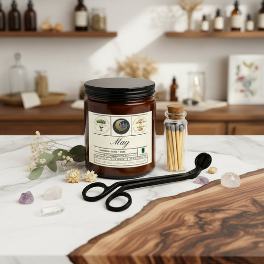 May Birth Month Gift Set with Matches & Wick Trimmer