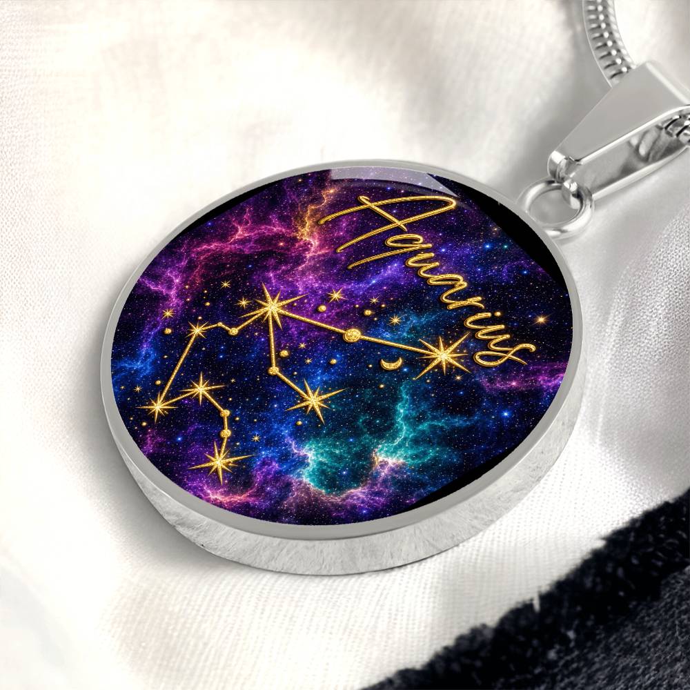 Constellation Astrology Birth Sign Pendant Necklace: Aquarius