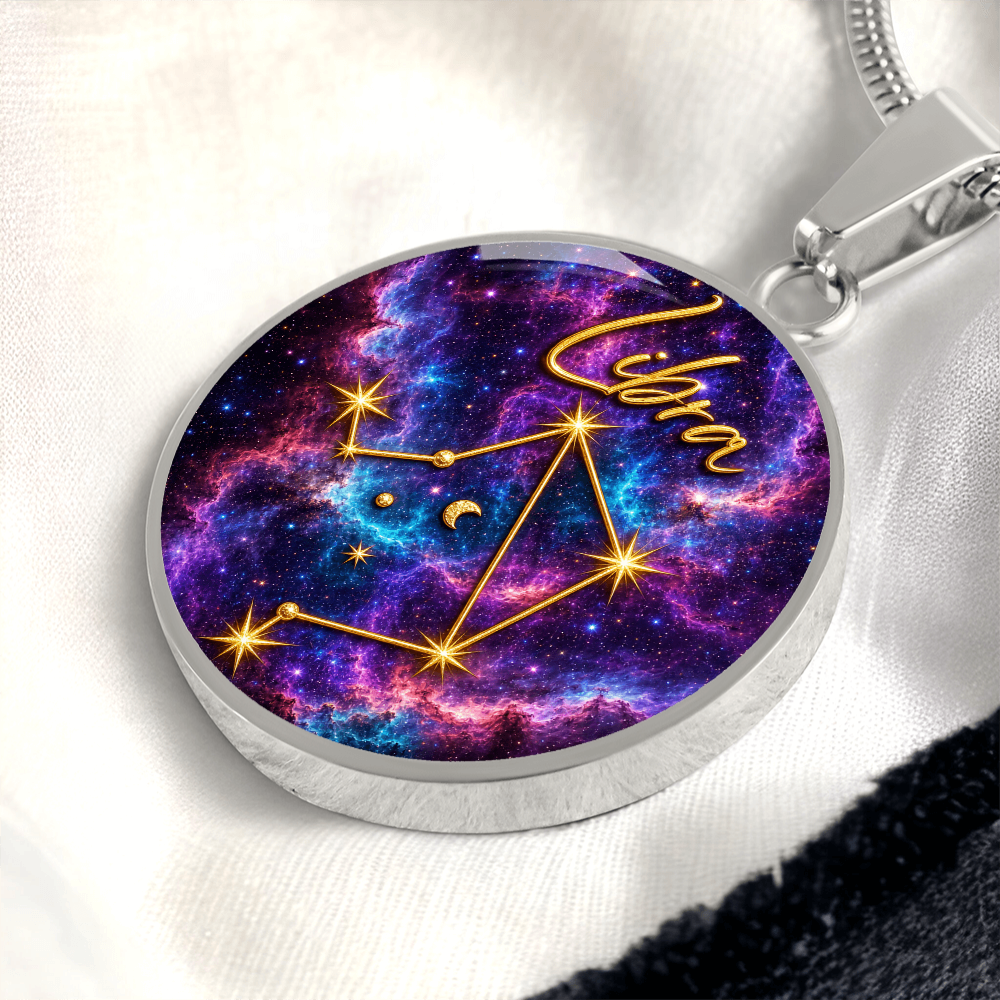 Constellation Astrology Birth Sign Pendant Necklace: Libra