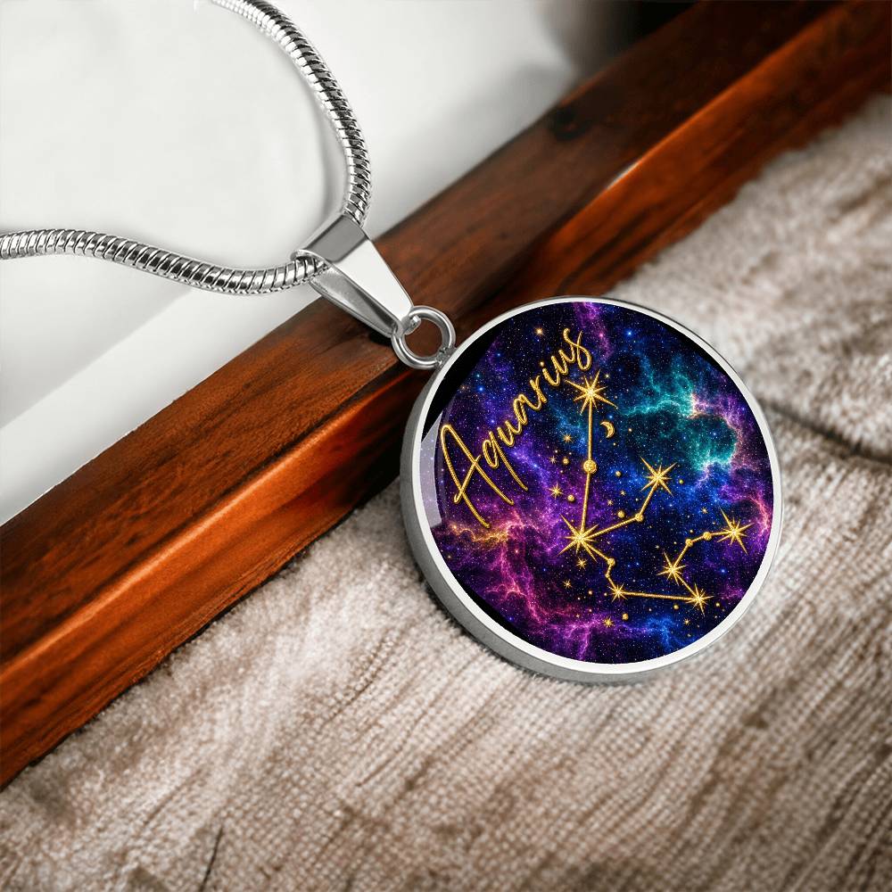Constellation Astrology Birth Sign Pendant Necklace: Aquarius