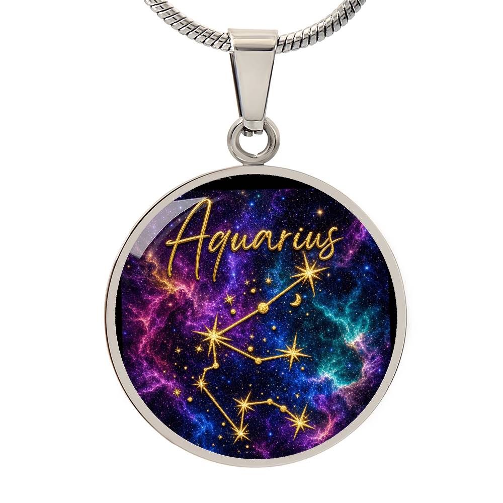 Constellation Astrology Birth Sign Pendant Necklace: Aquarius