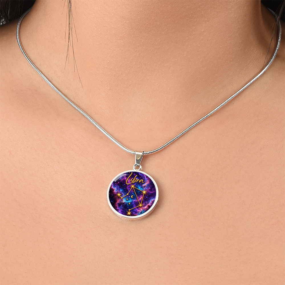 Constellation Astrology Birth Sign Pendant Necklace: Libra