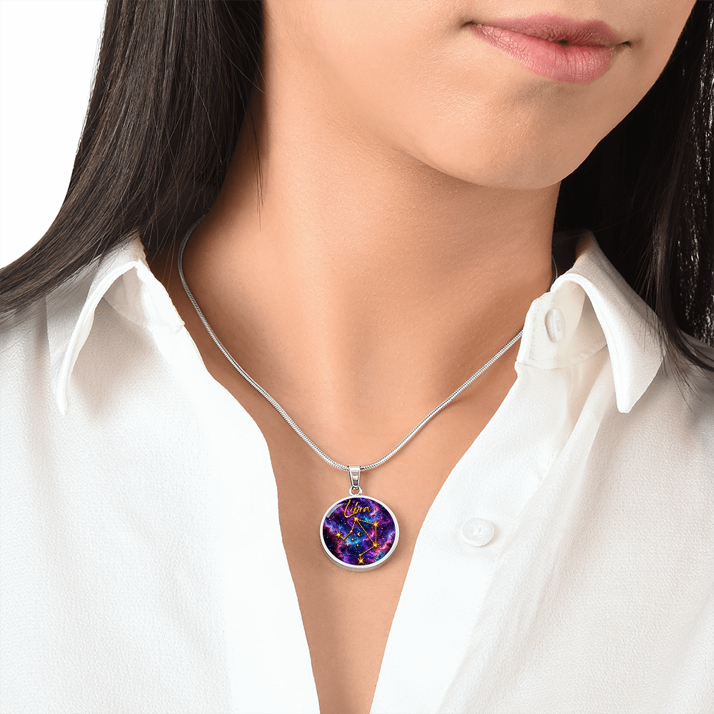 Constellation Astrology Birth Sign Pendant Necklace: Libra