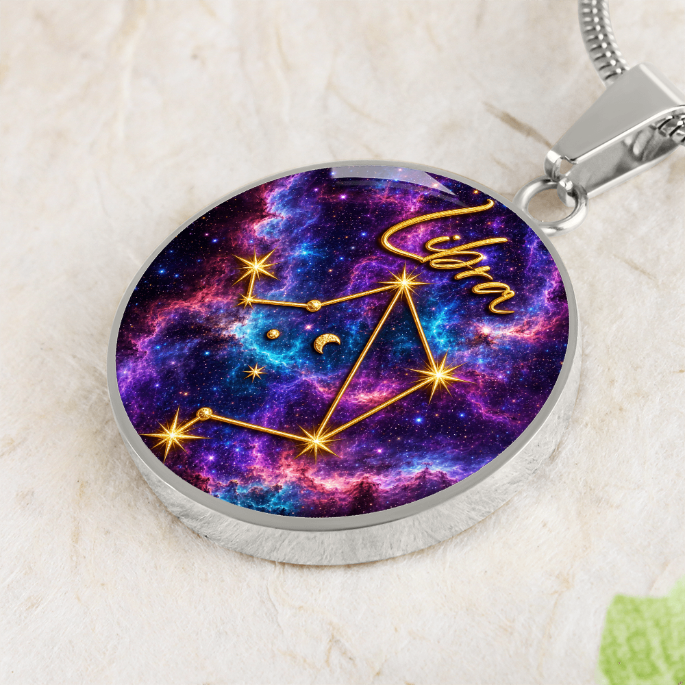 Constellation Astrology Birth Sign Pendant Necklace: Libra
