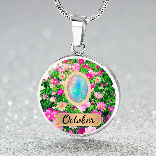 Birth Month Circle Pendant Necklace