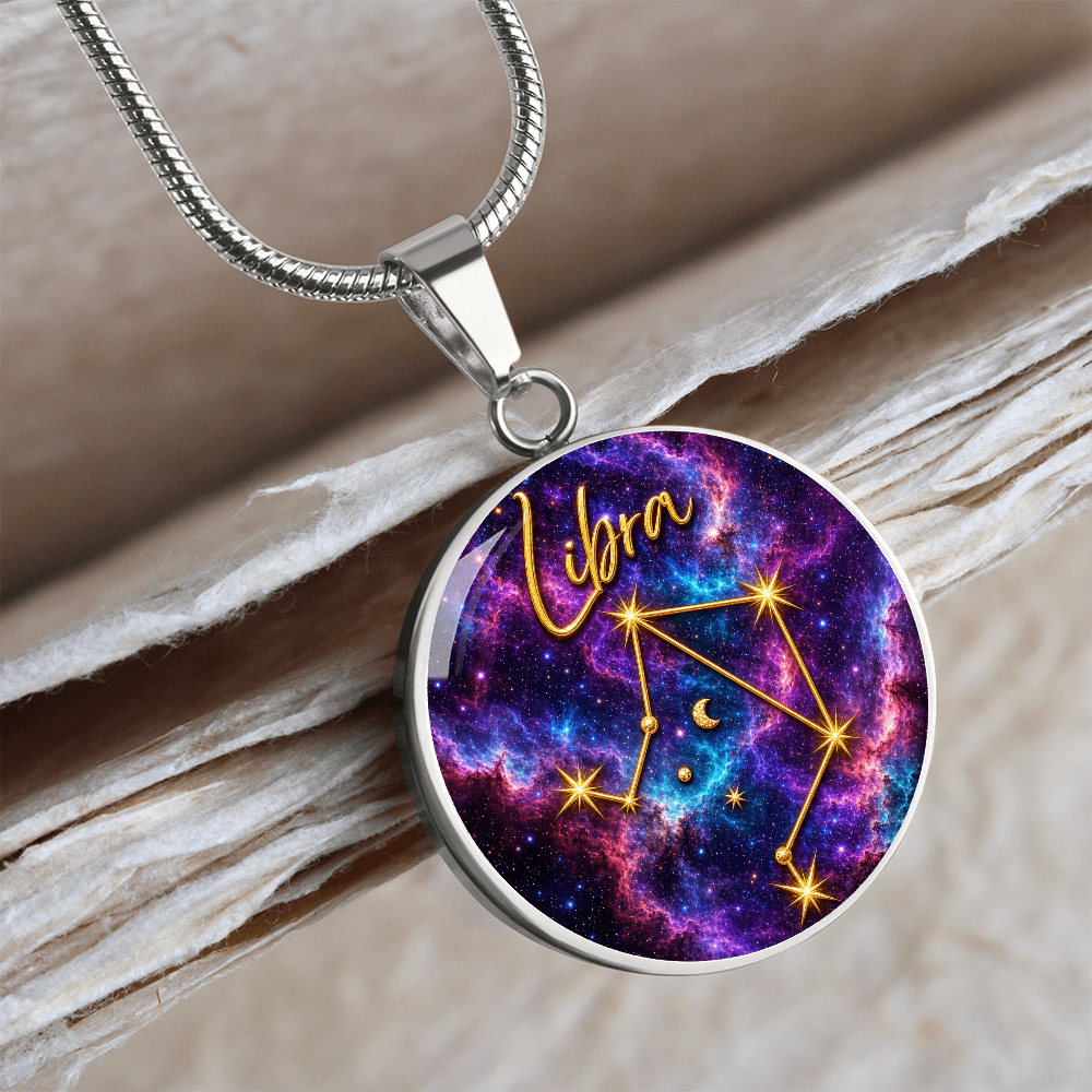 Constellation Astrology Birth Sign Pendant Necklace: Libra