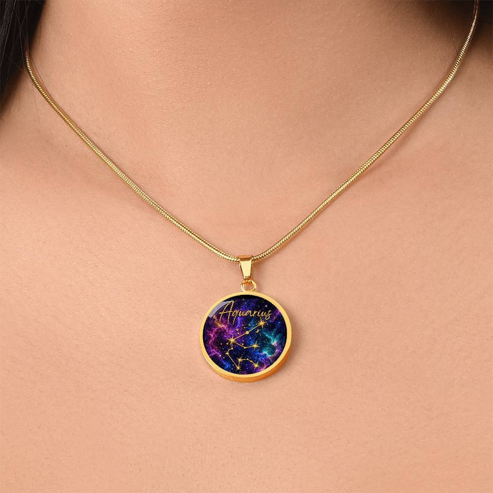 Constellation Astrology Birth Sign Pendant Necklace: Aquarius