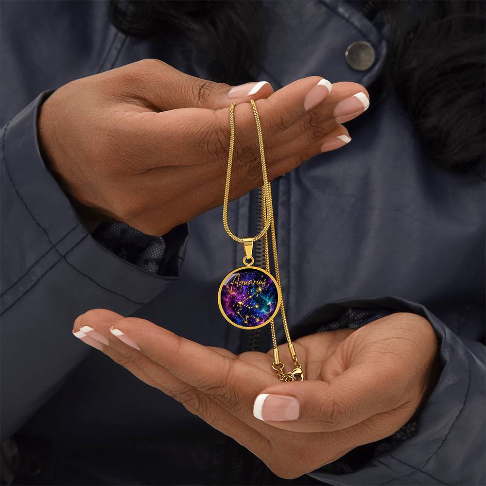 Constellation Astrology Birth Sign Pendant Necklace: Aquarius