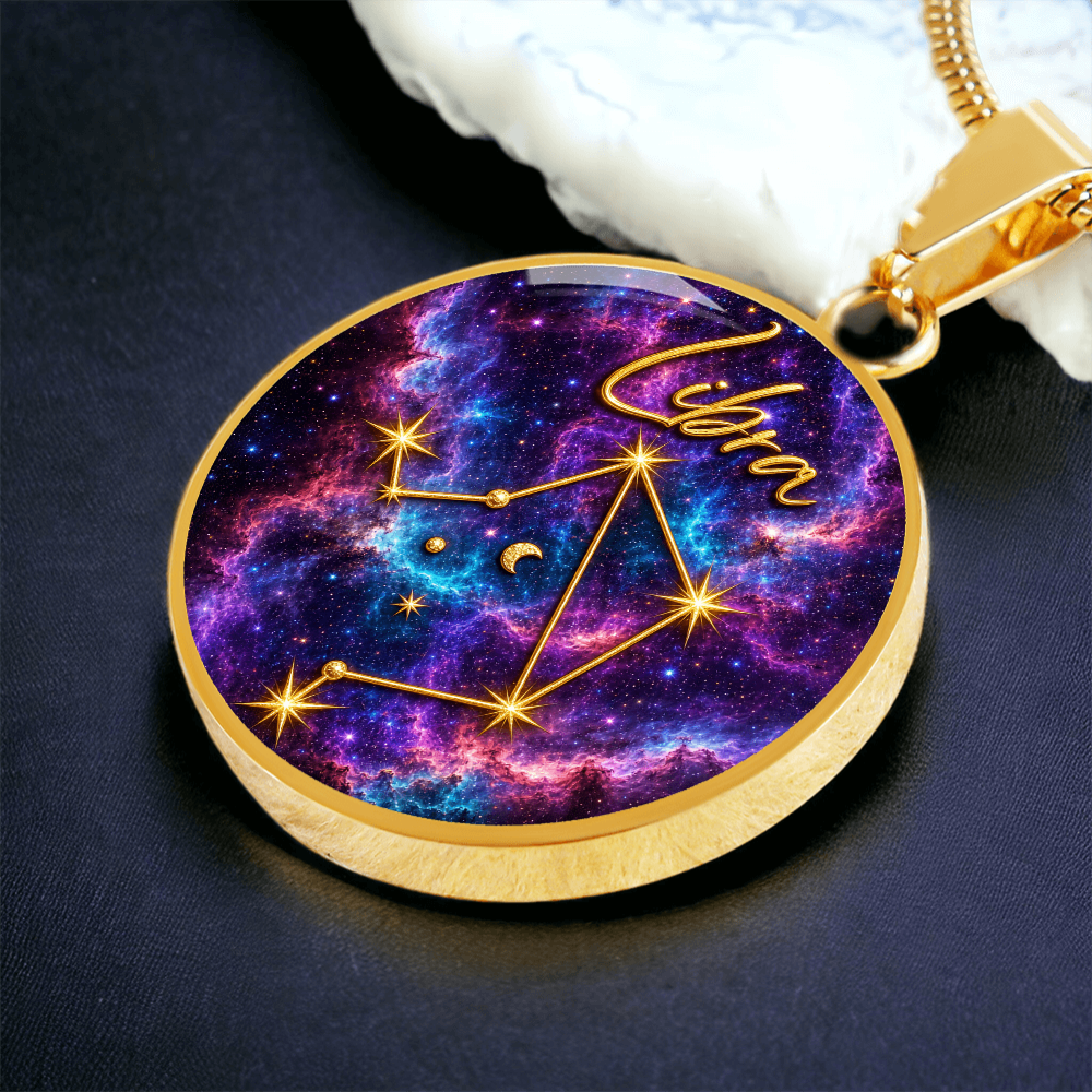 Constellation Astrology Birth Sign Pendant Necklace: Libra