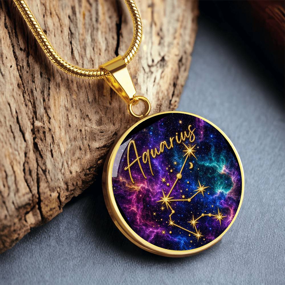 Constellation Astrology Birth Sign Pendant Necklace: Aquarius