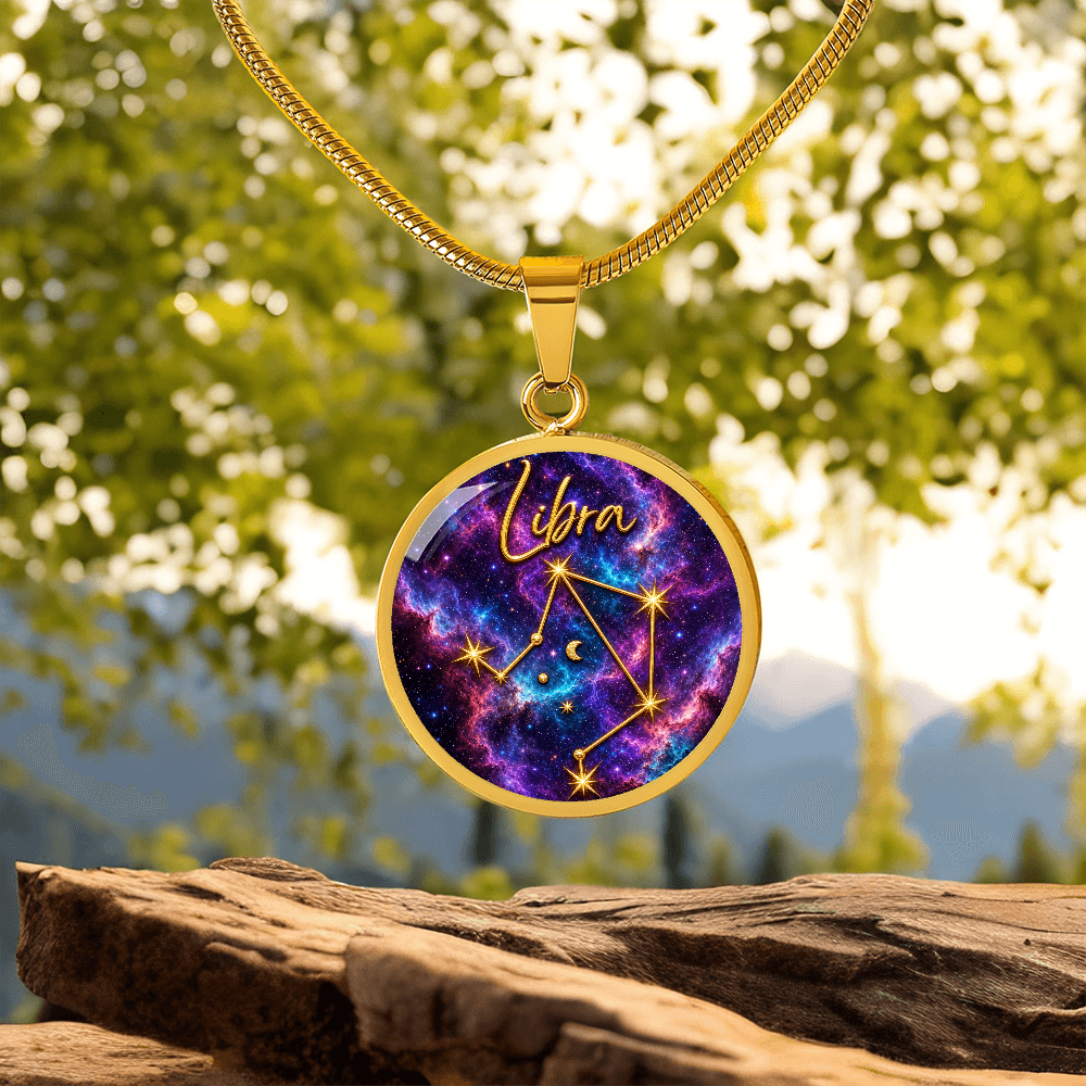 Constellation Astrology Birth Sign Pendant Necklace: Libra