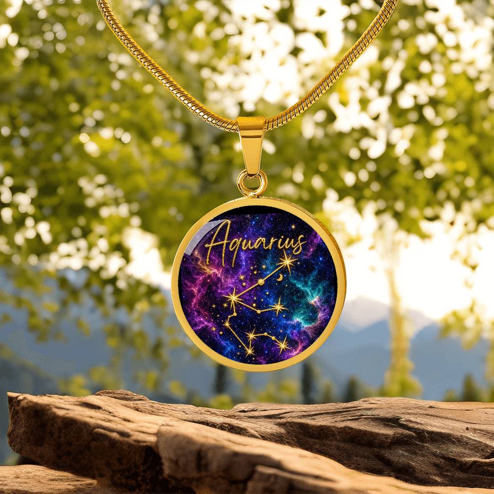 Constellation Astrology Birth Sign Pendant Necklace: Aquarius