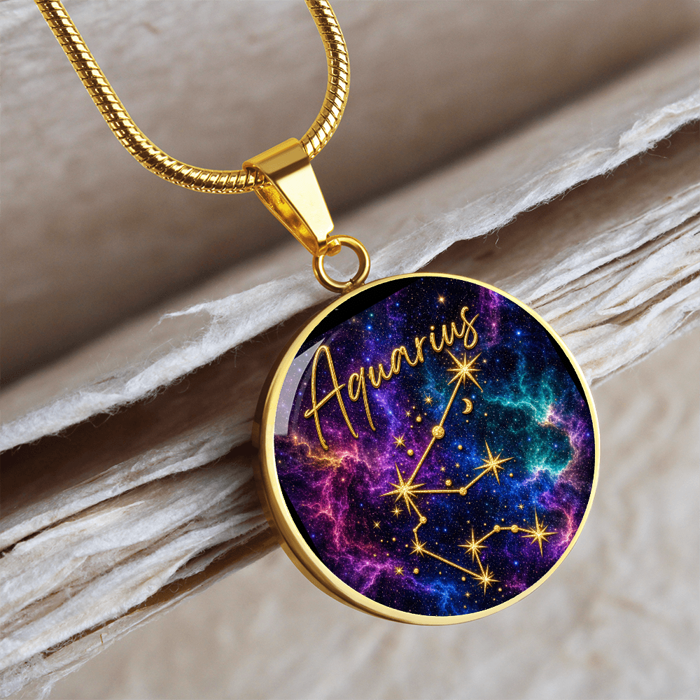 Constellation Astrology Birth Sign Pendant Necklace: Aquarius