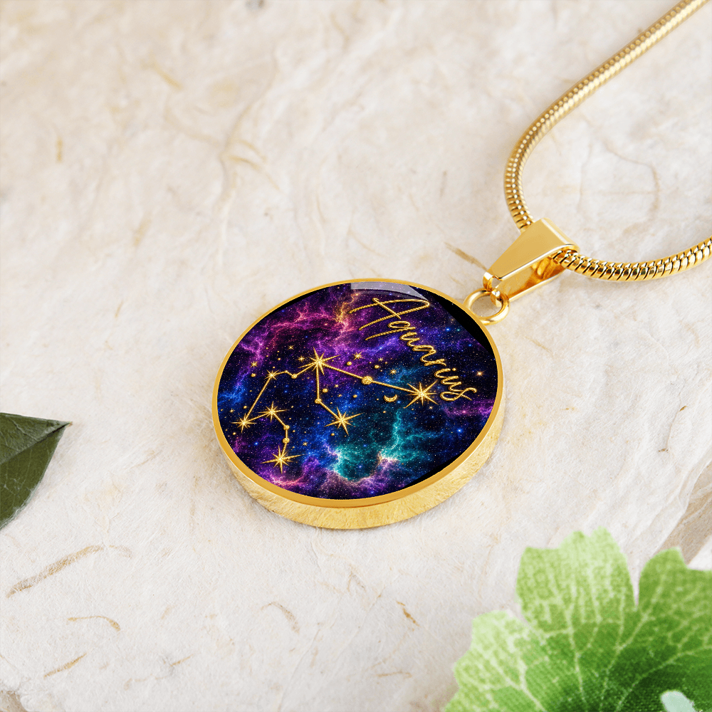 Constellation Astrology Birth Sign Pendant Necklace: Aquarius
