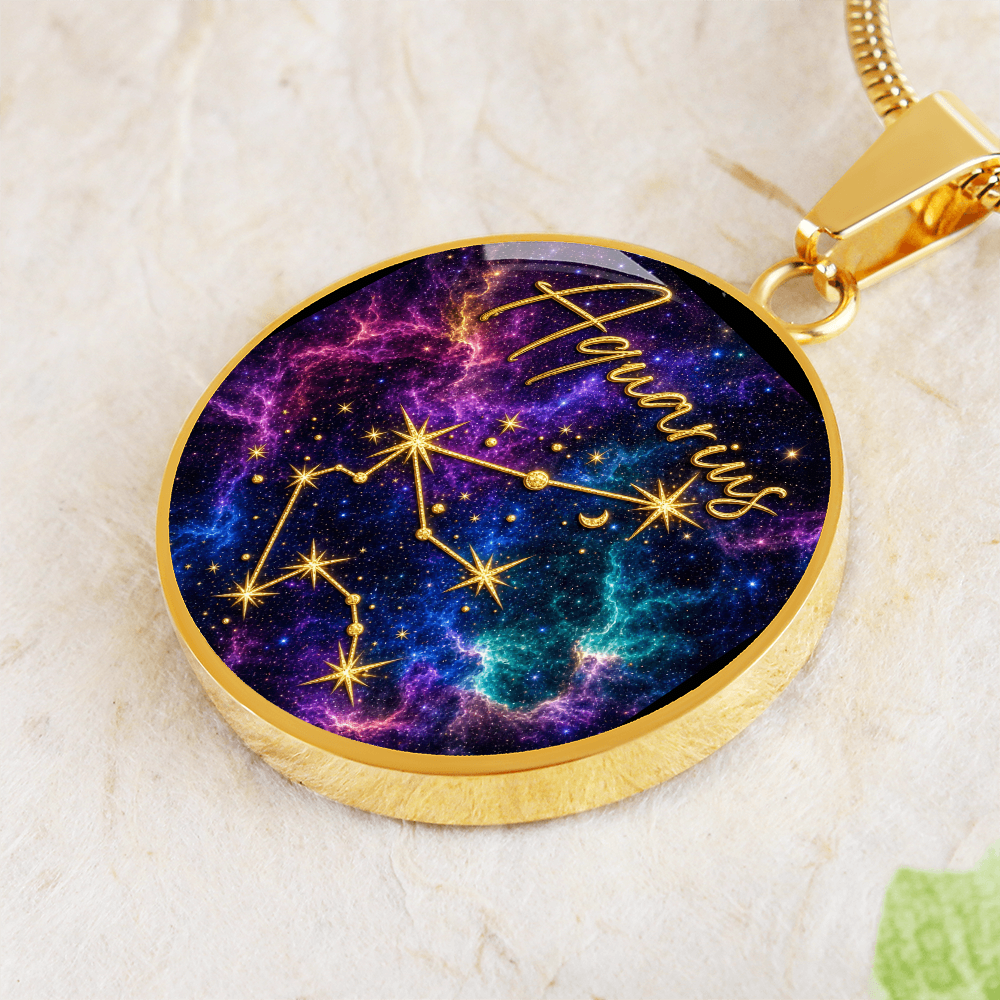 Constellation Astrology Birth Sign Pendant Necklace: Aquarius