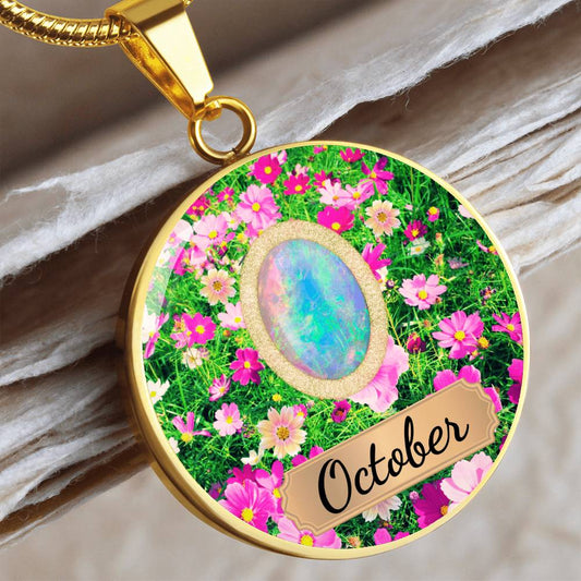 Birth Month Circle Pendant Necklace