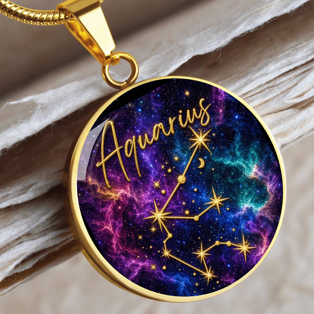 Constellation Astrology Birth Sign Pendant Necklace: Aquarius