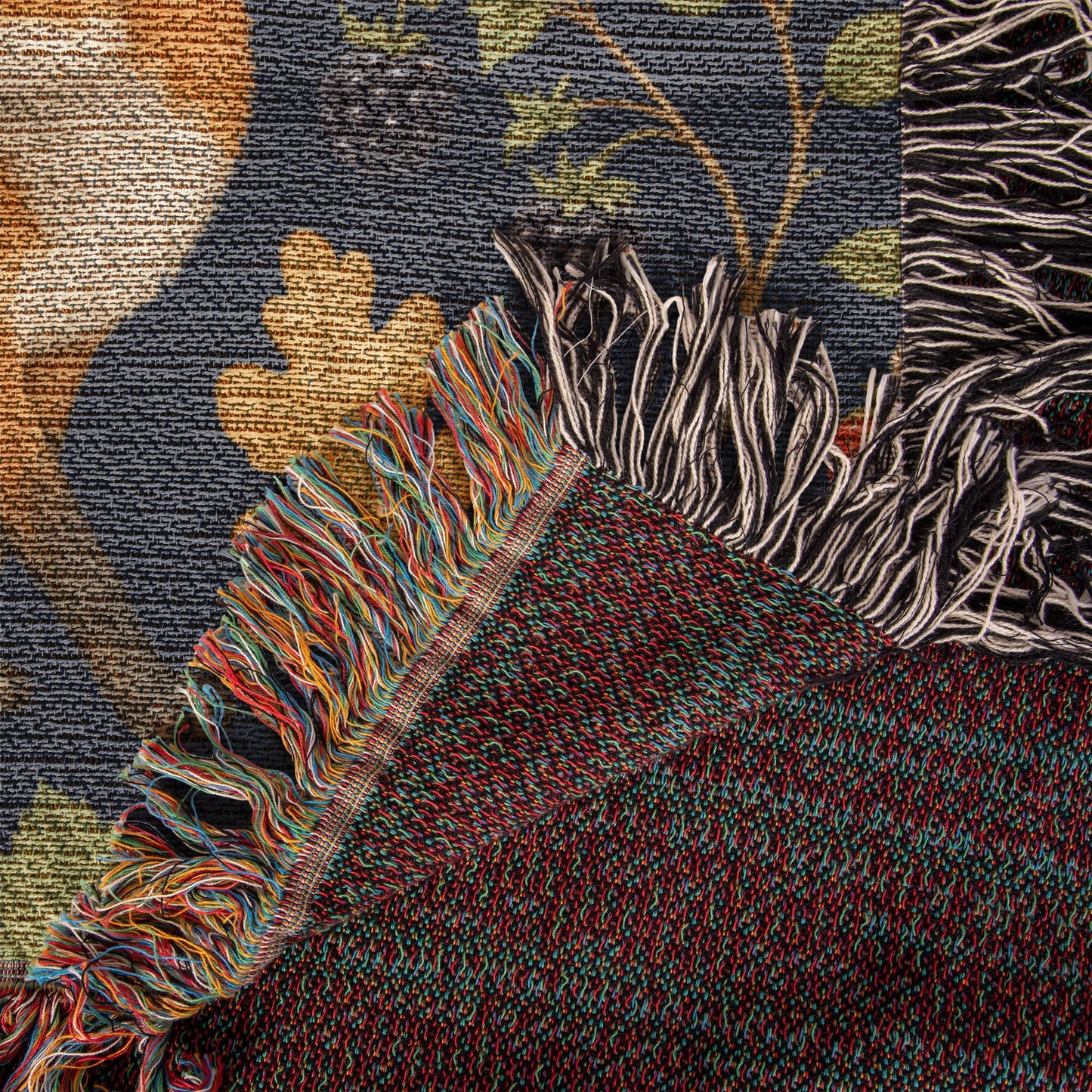 Strawberry Patch Fox Heirloom Woven Blanket