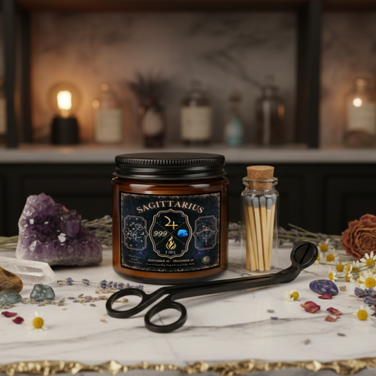 Sagittarius Zodiac Candle Gift Set with Matches & Wick Trimmer